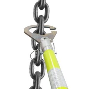 Bastón rígido Sling-Stik de Adamar sujetando eslinga en manipulación de carga suspendida