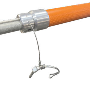 Bastón magnético Safe-T-Stik de Adamar controlando carga suspendida de acero sin contacto